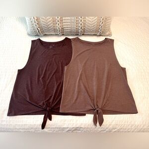 🩷🤎GapFit Breathe Tie-Front Tank Tops NWOT, Size XS (Bundle of 2)